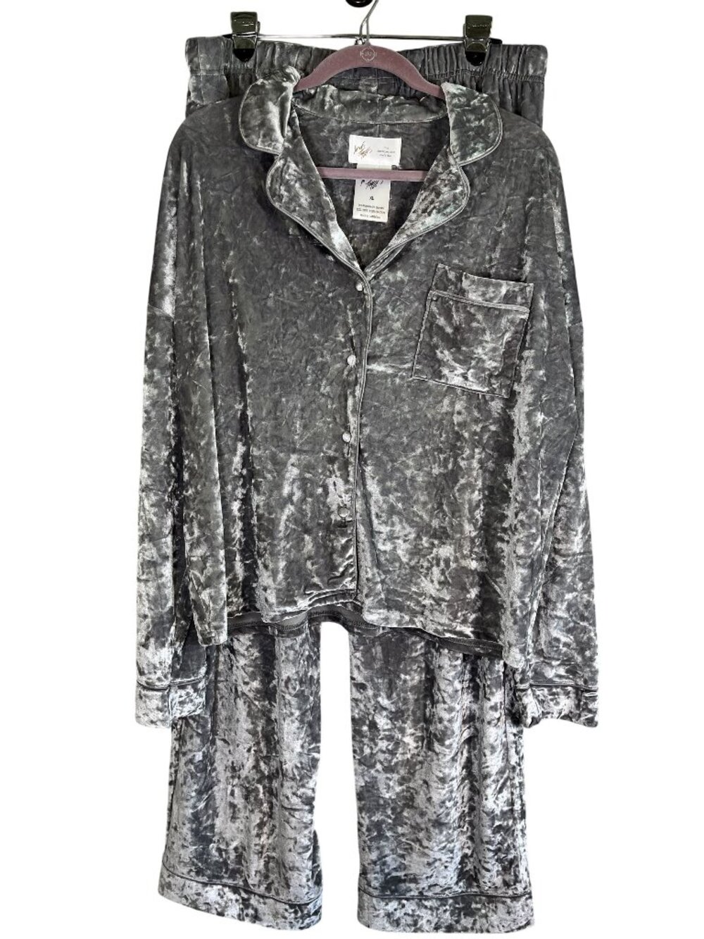 Lord & Taylor Crush Velvet Pajama Set XL Festive Holiday Classic Chic Preppy 90s